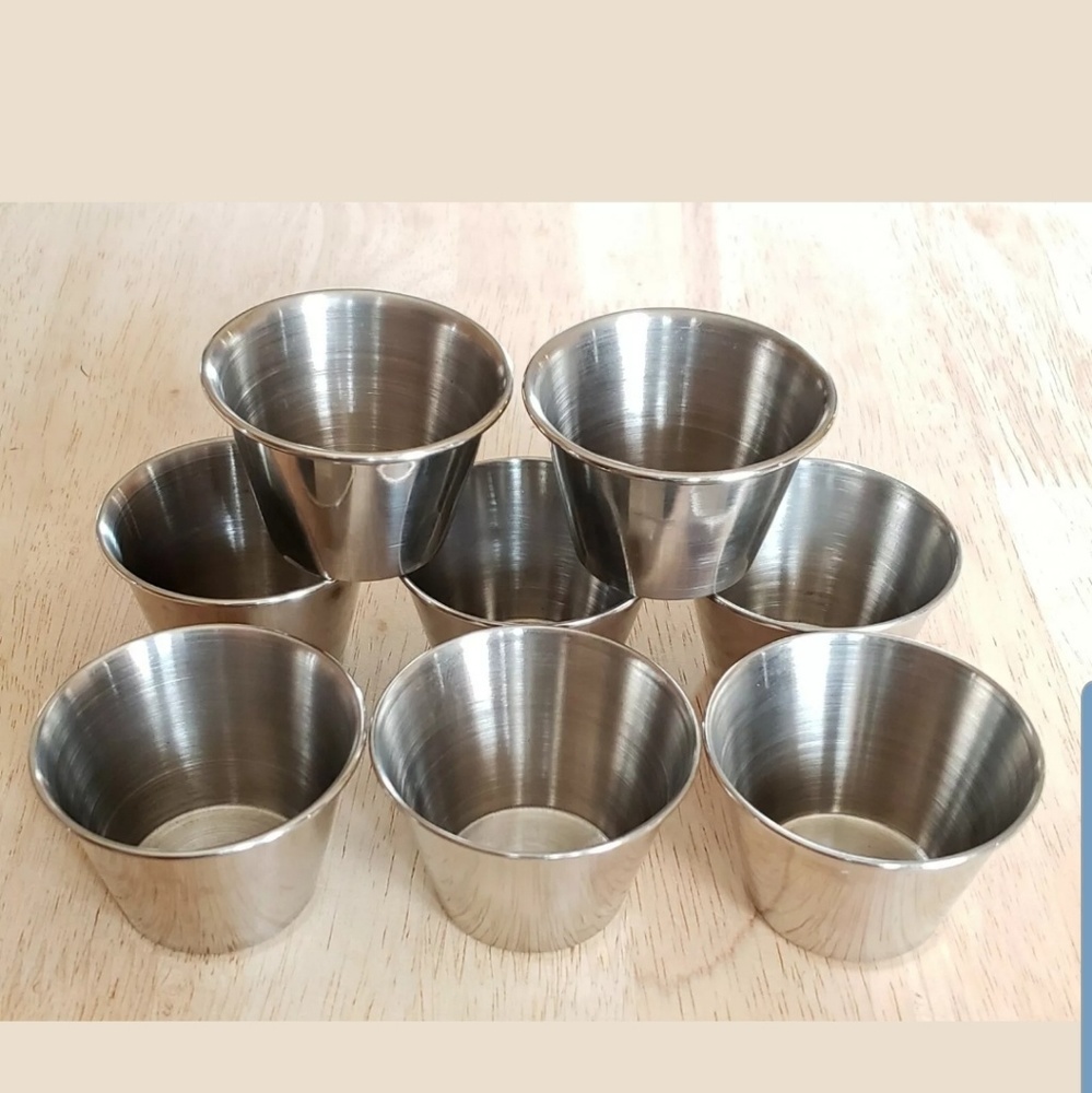 8 Stainless Steel Sauce Cups Containers 1.5 Ounce